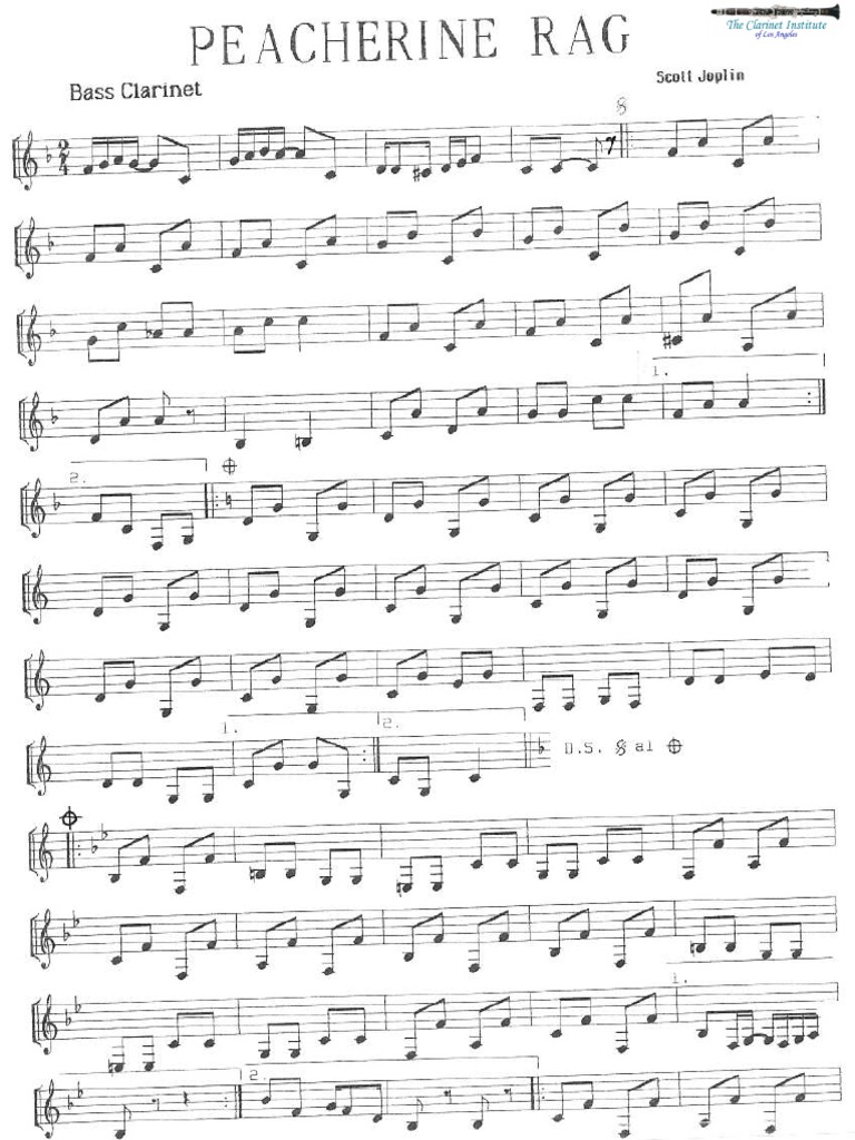 Institute) Joplin Peacherine Rag For Cl3 PDF