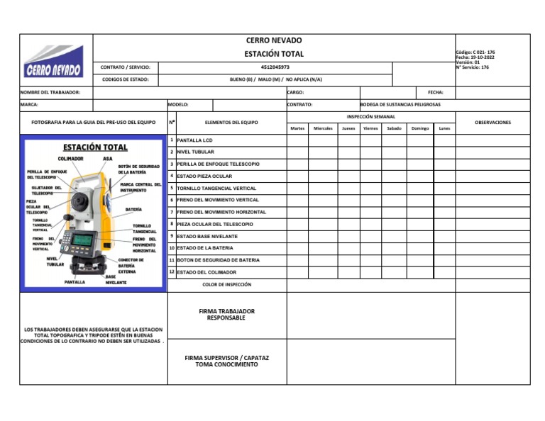 Checklist Estacion Total | PDF