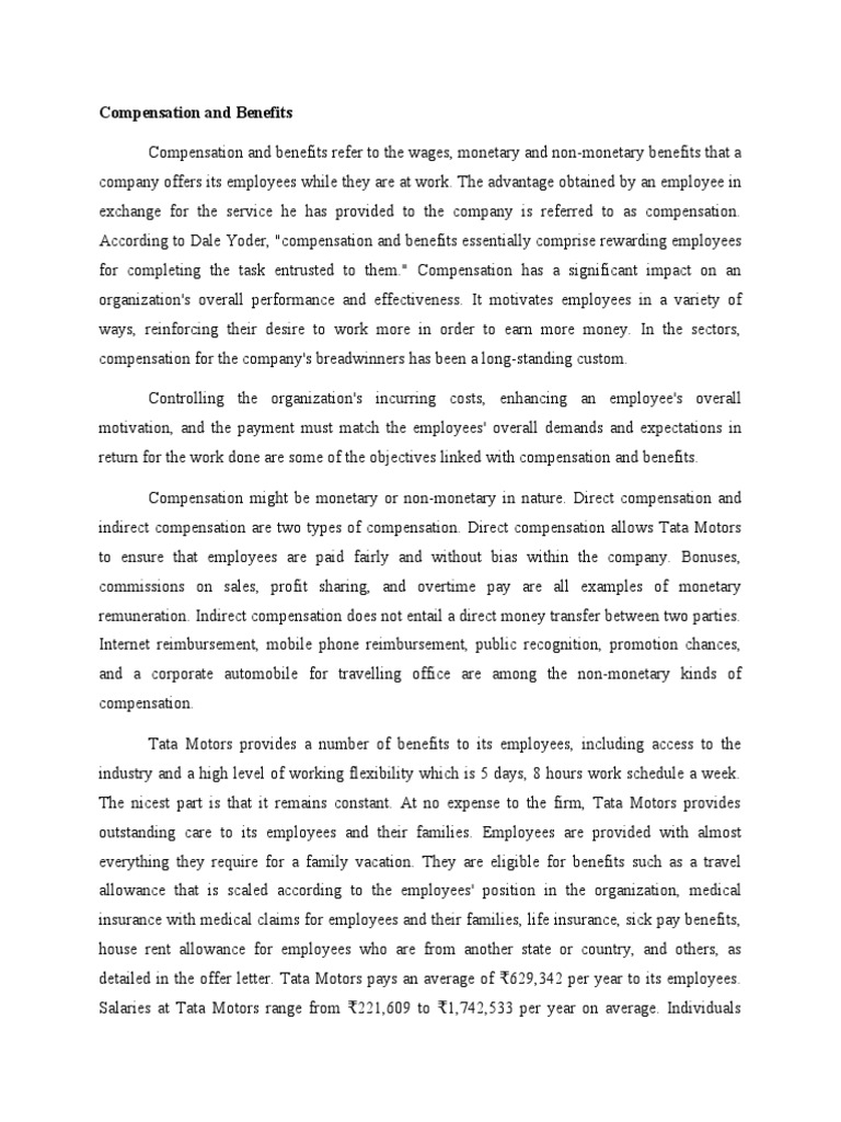 Compensation and Benefits | PDF