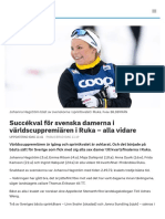 Succékval För Svenska Damerna I Världscuppremiären I Ruka - Alla Vidare - SVT Sport