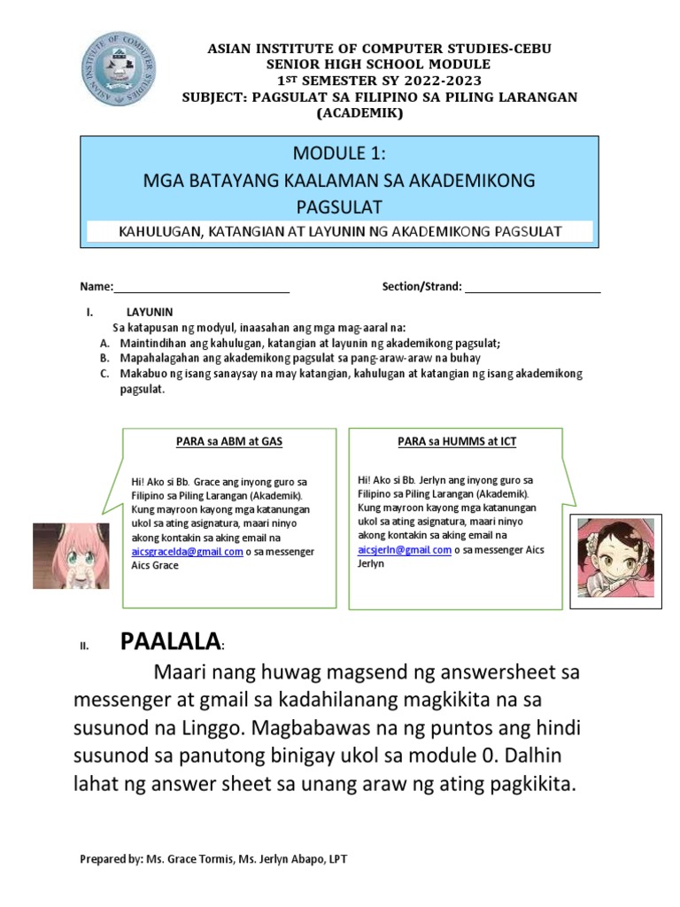 Fil121 Module1 | PDF