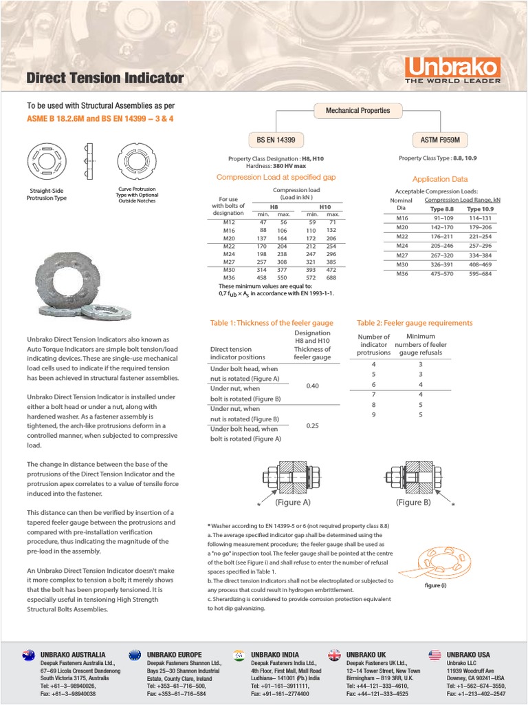 Unbrako Direct Indicator Washer Final PDF Building Engineering