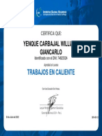 Curso TRABAJOS EN CALIENTE - Doc 74623324 - YENQUE CARBAJAL WILLIAMS GIANCARLO