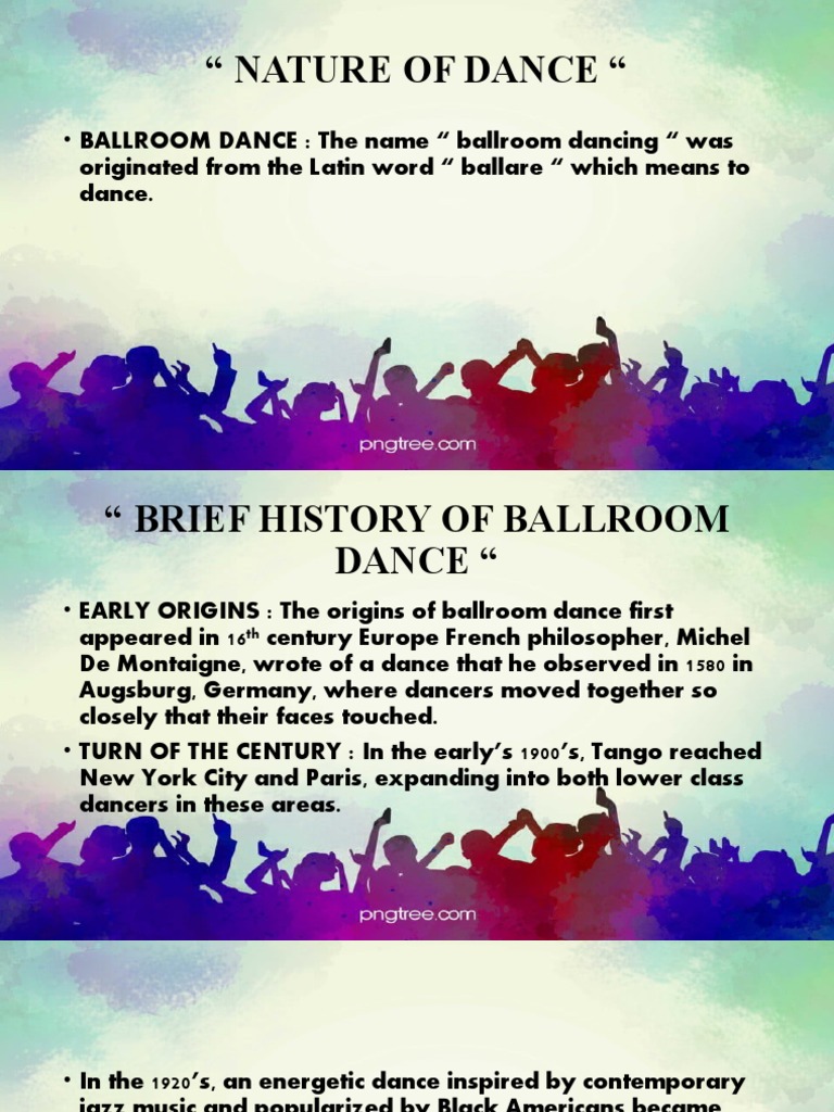 Nature of Dance 2nd Quarter PDF Ballroom Dance Dances