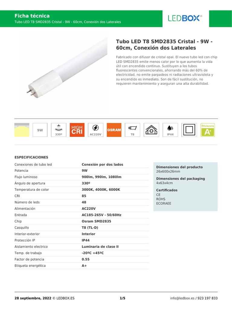 Tubo LED T8 LineteckLED - 36W, 120cm, 4200K Luce Naturale | Per Ufficio, Casa, Negozi