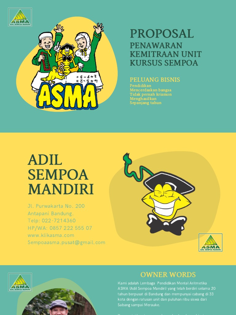 Proposal Penawaran Kemitraan Unit Kursus Sempoa | PDF
