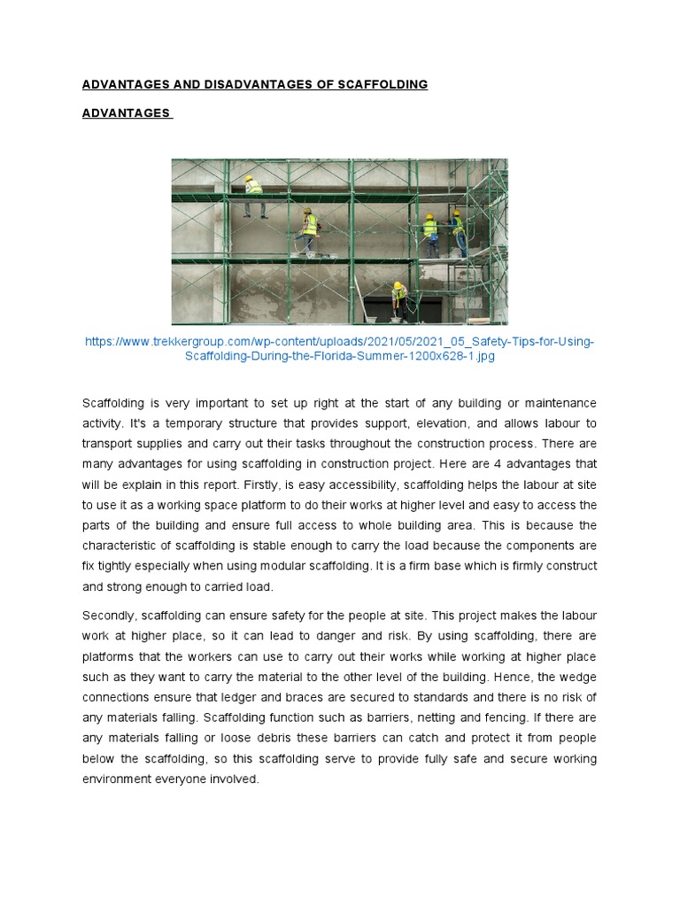 Advantages and Disadvantages of Scaffolding Rev 1 PDF Scaffolding