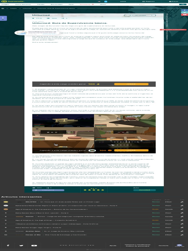 Unturned - Guía de Supervivencia Básica. Unturned | PDF