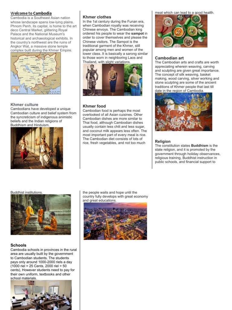 English About Cambodia Brochure Pdf Cambodia Khmer People