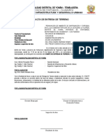 Acta de Entrega de Terreno - Comedor La Florida