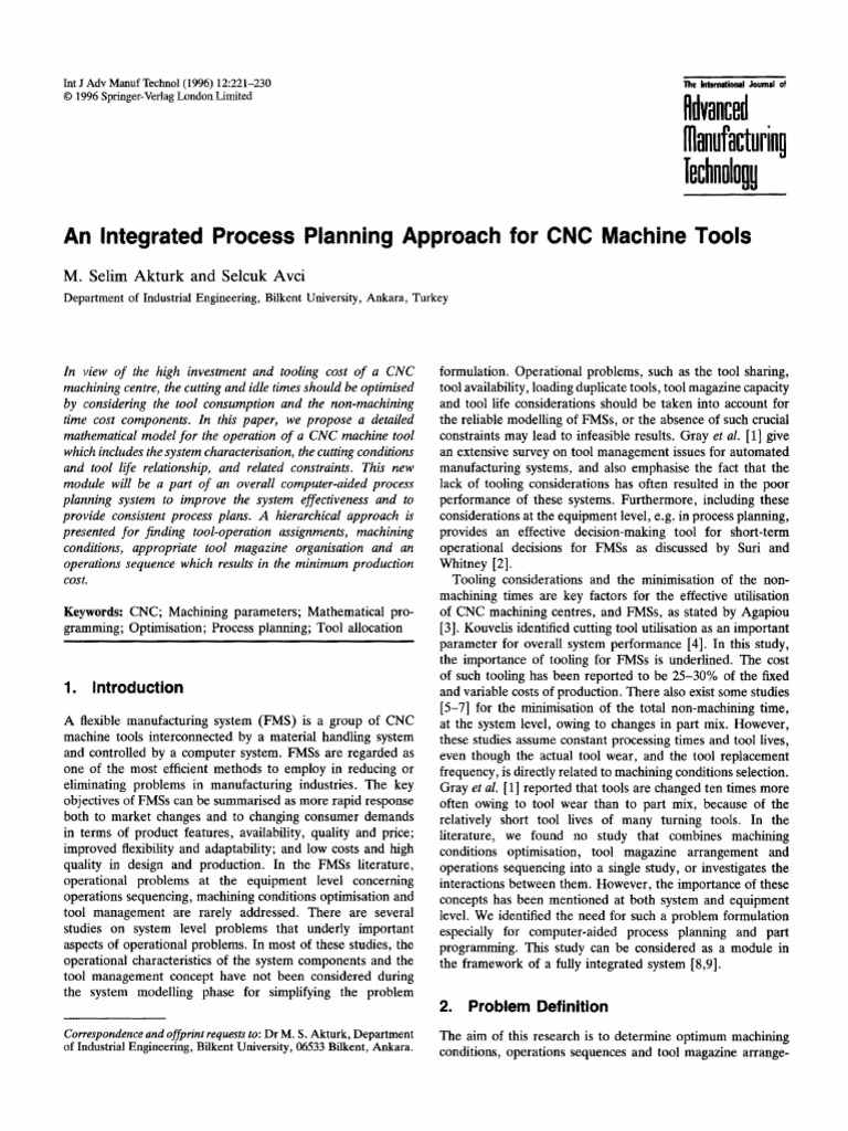 CNC Machine Tool | PDF | Mathematical Optimization | Machining