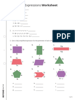 Simplify Expressions & Calculate Perimeters Worksheet