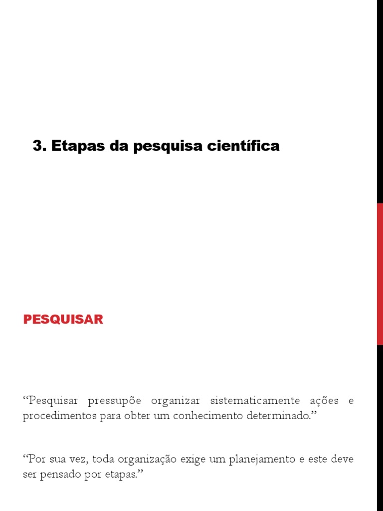 Aula 3 - Etapas Da Pesquisa Cientifica | PDF