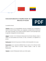 Declaración China y Venezuela