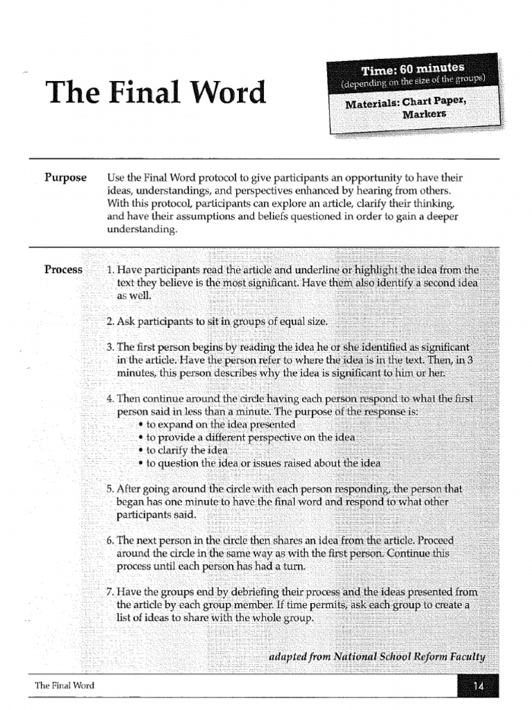 The Final Word | PDF