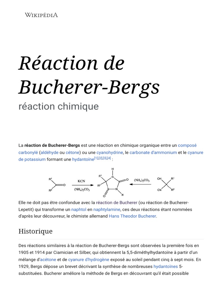 Réaction de BuchererBergs PDF