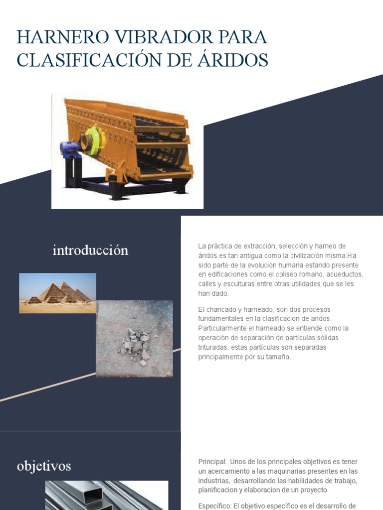 Harnero Vibrador para Clasificación de Áridos | PDF