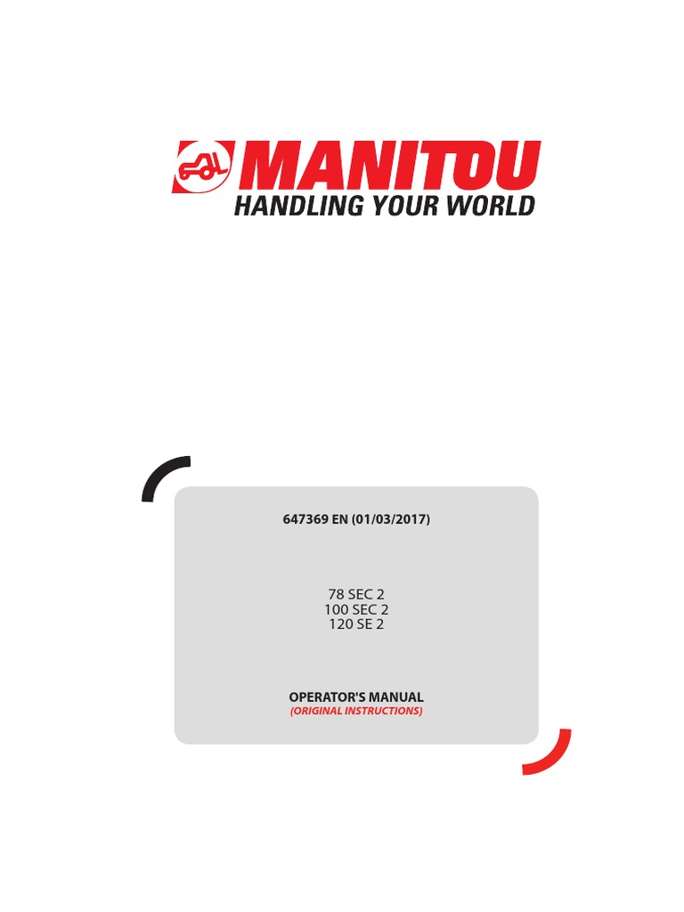 Manitou Operator's Manual Overview | PDF | Welding | Construction