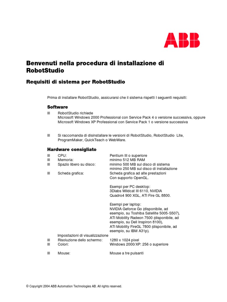 Install RobotStudio Ita | PDF