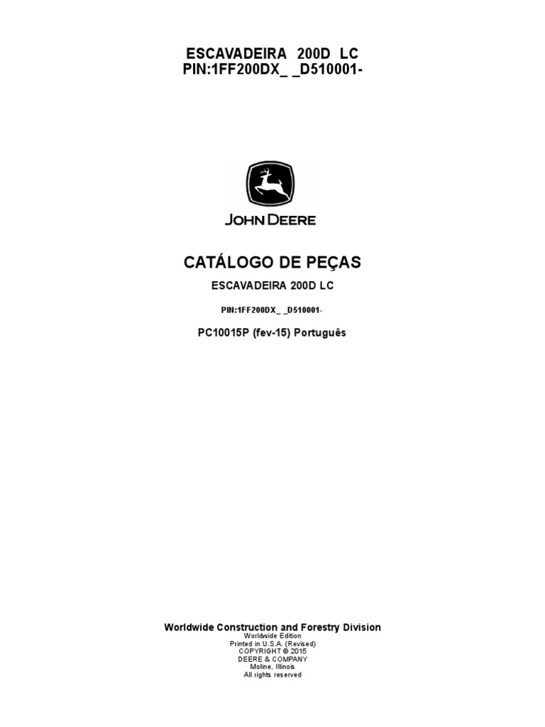 JD 200 D - Catalogo de Peças | PDF | Screw | International System Of Units