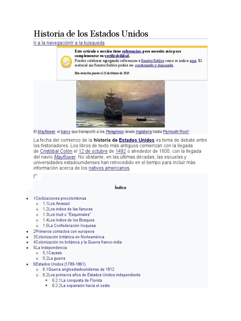 Historia de Los Estados Unidos | PDF
