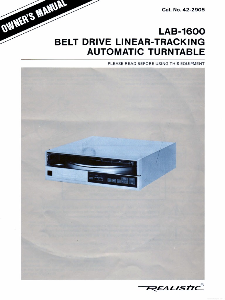 Realistic Lab 1600 UsMan (En) | PDF