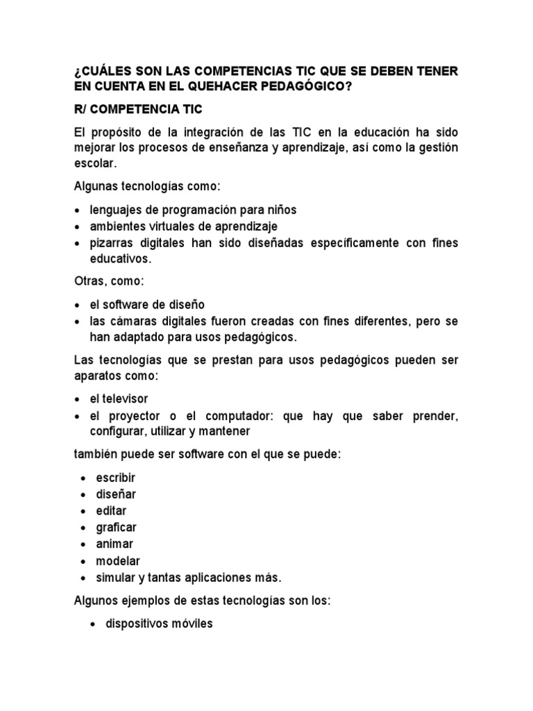Competencias TIC en Educación Actual | PDF | Método de enseñanza ...