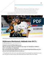 Stjärnans Återkomst Räddade Inte HV71 - SVT Sport