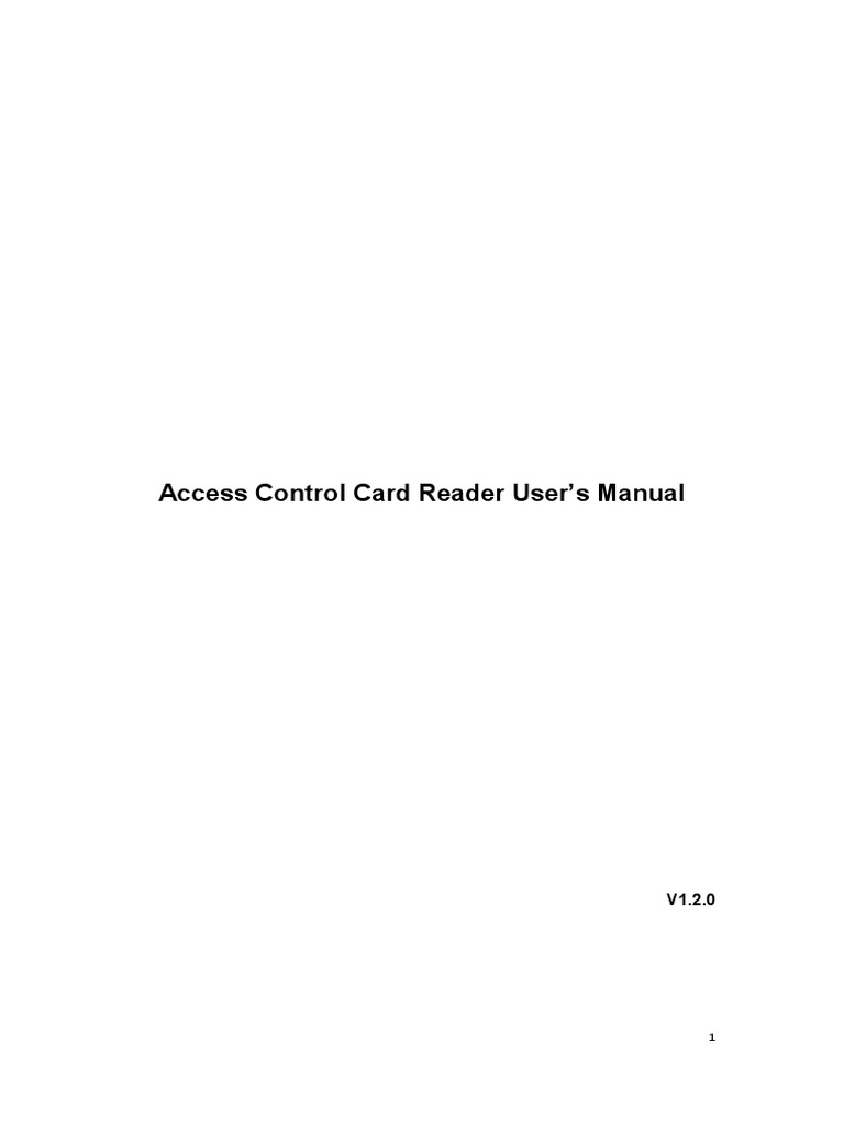 Access Control Card Reader Manual V1.2.0 | PDF | Access Control | Computing