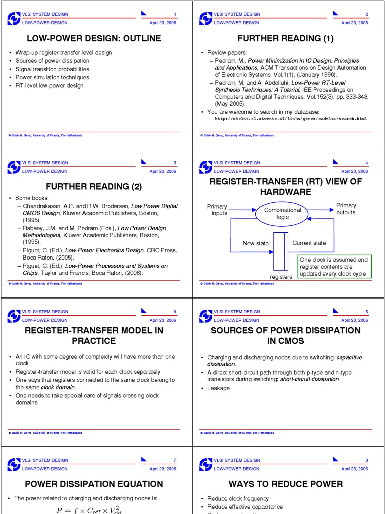 Low power design methodologies