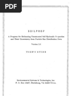 SOILPROP, A Program For Estimating Unsaturated Soil Hydraulic Properties and Their Uncertainty From Particle Size Distribution Data