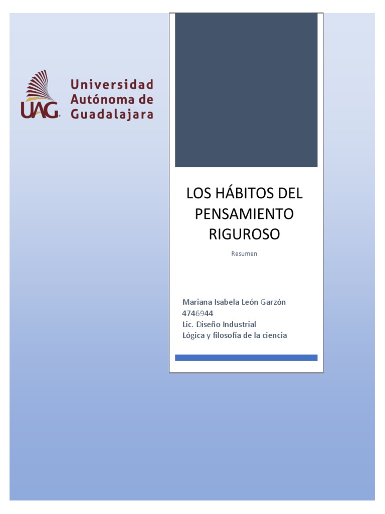 Los Hábitos Del Pensamiento Riguroso | PDF