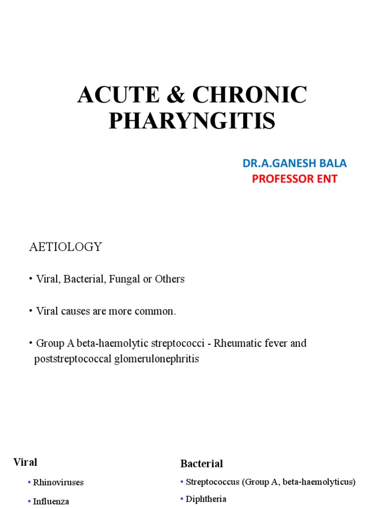 Acute and Chronic Pharyngitis | PDF