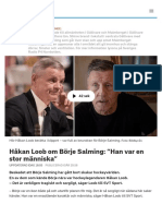 Håkan Loob Om Börje Salming: "Han Var en Stor Människa" - SVT Sport