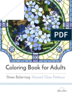 Coloring Book For Adults - Stress Relieving Stained Glass Patterns