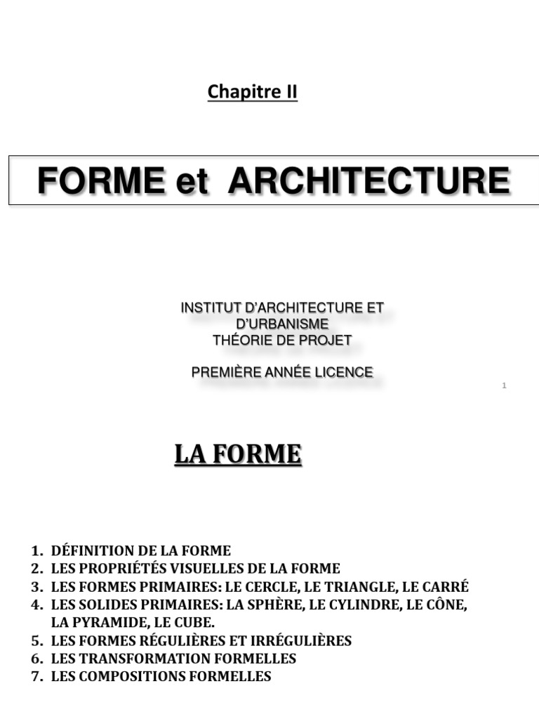 Formes et Solides en Architecture | PDF