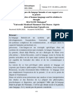 Les Caractéristiques Du Langage Humain Et Son Rapport Avec La Pensée