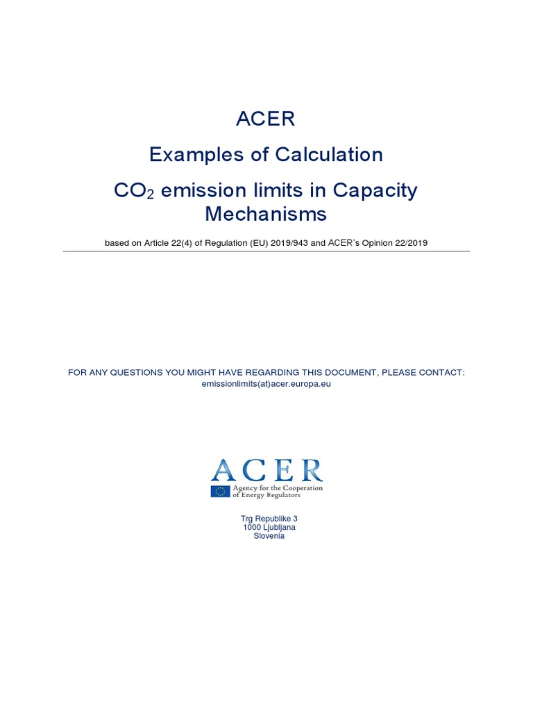 CO2 Emission Limits Calculation Examples | PDF | Science & Mathematics ...