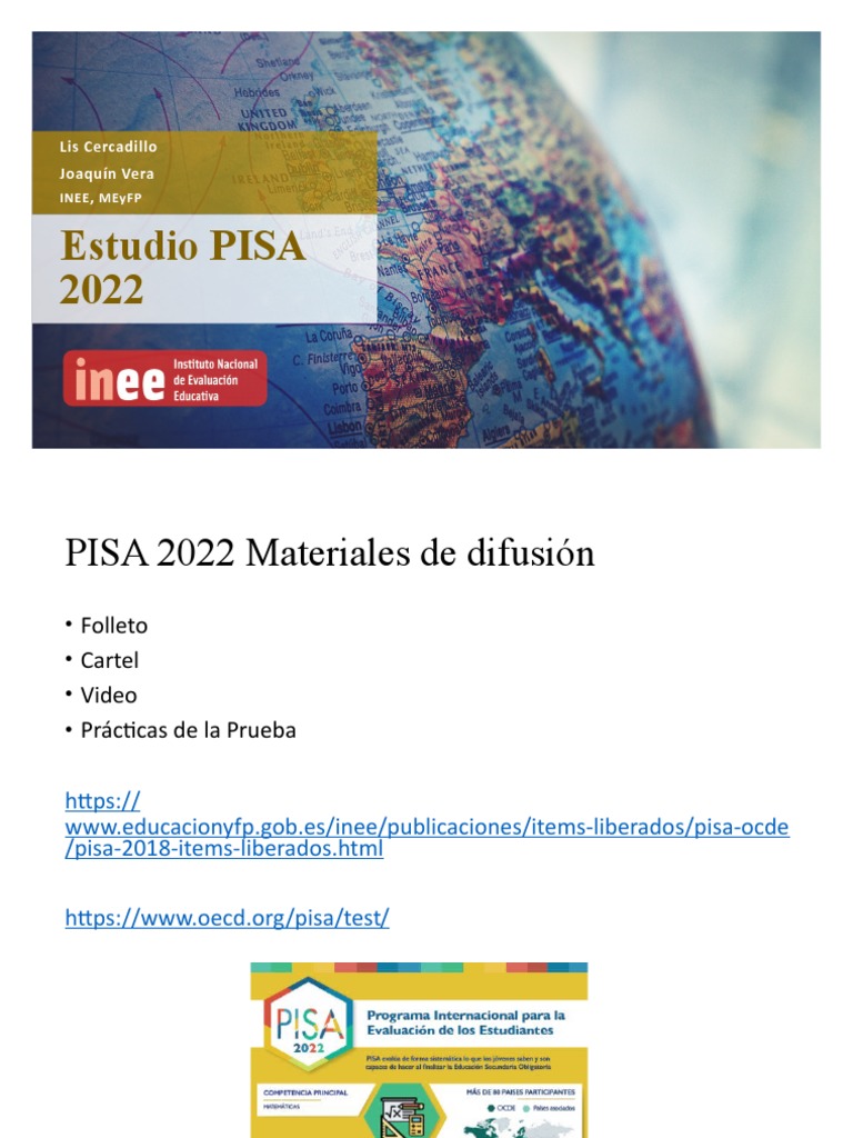 Materiales y Prácticas de PISA 2022 | PDF | Programa para la Evaluación ...