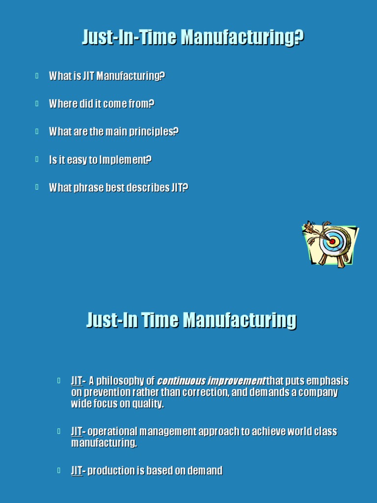 JIT Manufacturing Basics PDF Lean Manufacturing Inventory