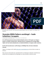Svenske MMA-fajtern Avstängd - Hade Infektion I Kroppen - SVT Sport