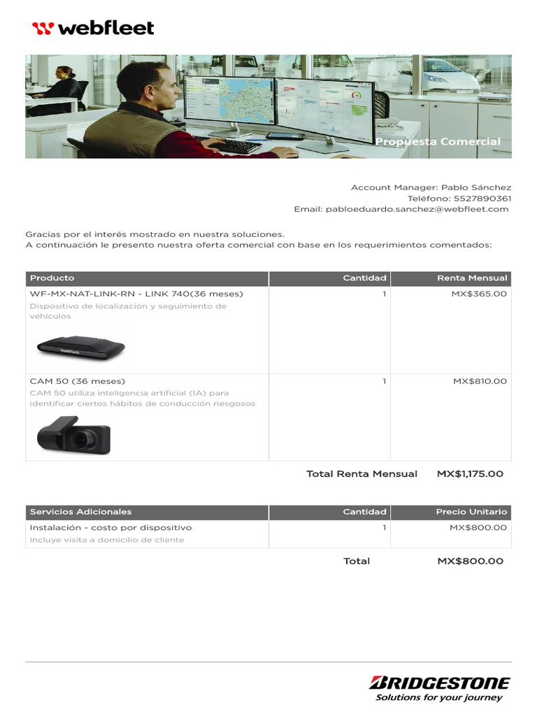 Propuesta comercial webfleet cam 50 link 740 pdf aplicaci n movil