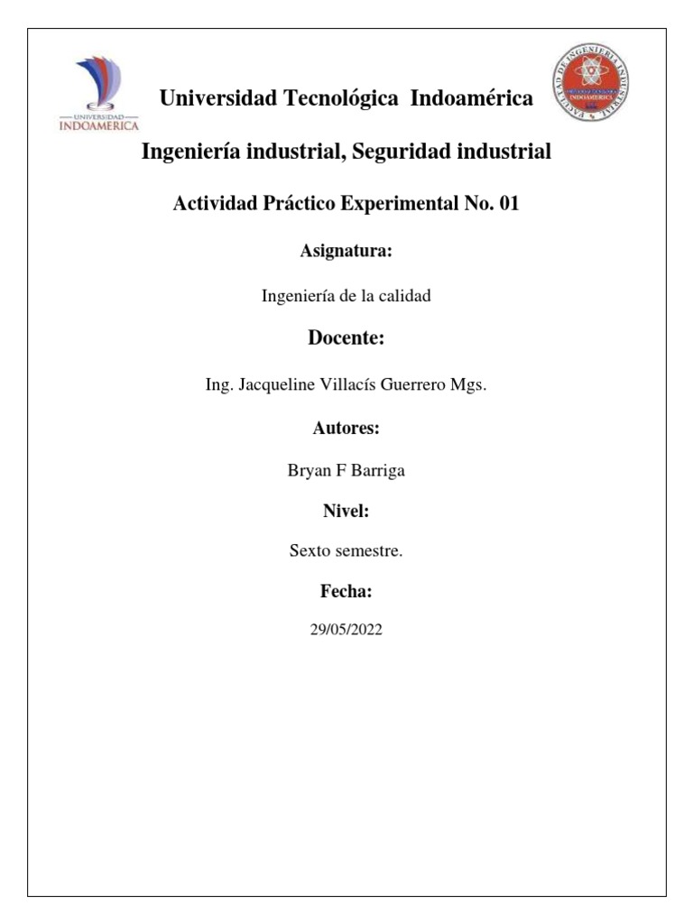 Actividad Práctico Experimental No. 01 | PDF