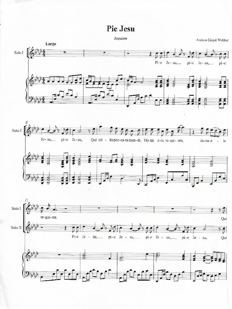 Pie Jesu er Piano y Canto PDF