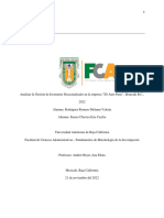 Analizar La Gestión de Inventario Desactualizado en La Empresa "SS Auto Parts", Mexicali B.C., 2022