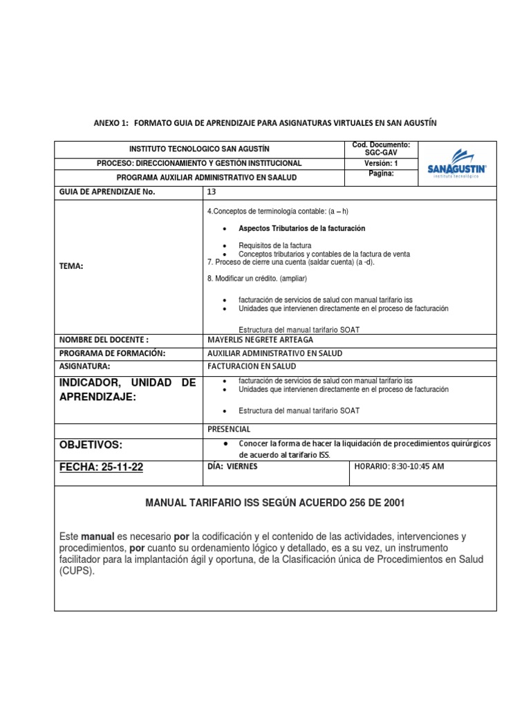 13 guia facturacion estructura manuales iss diurno b2022 pdf