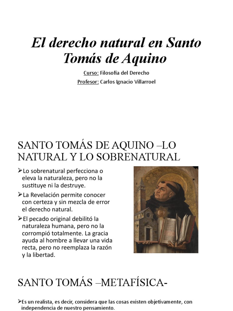 Derecho Natural en Tomás de Aquino | PDF | Tomás de Aquino | La Ley natural