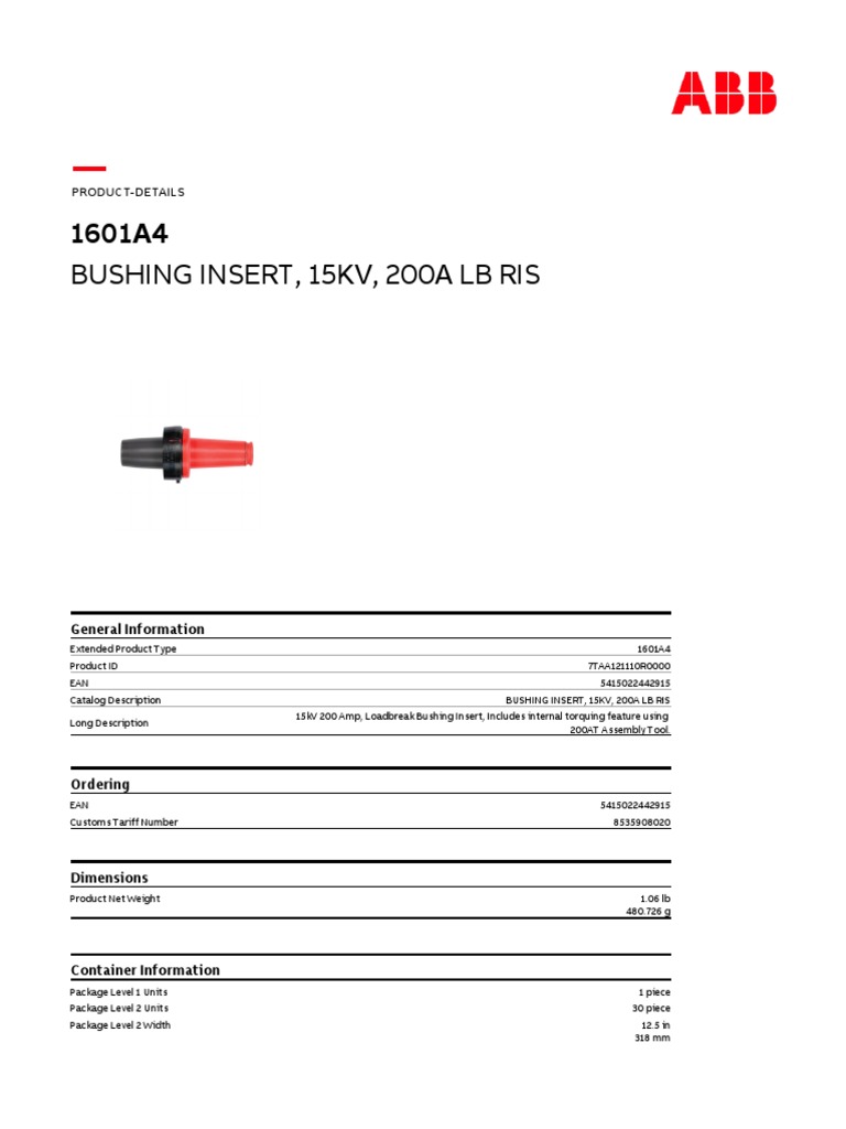 15kV Loadbreak Bushing Insert | PDF