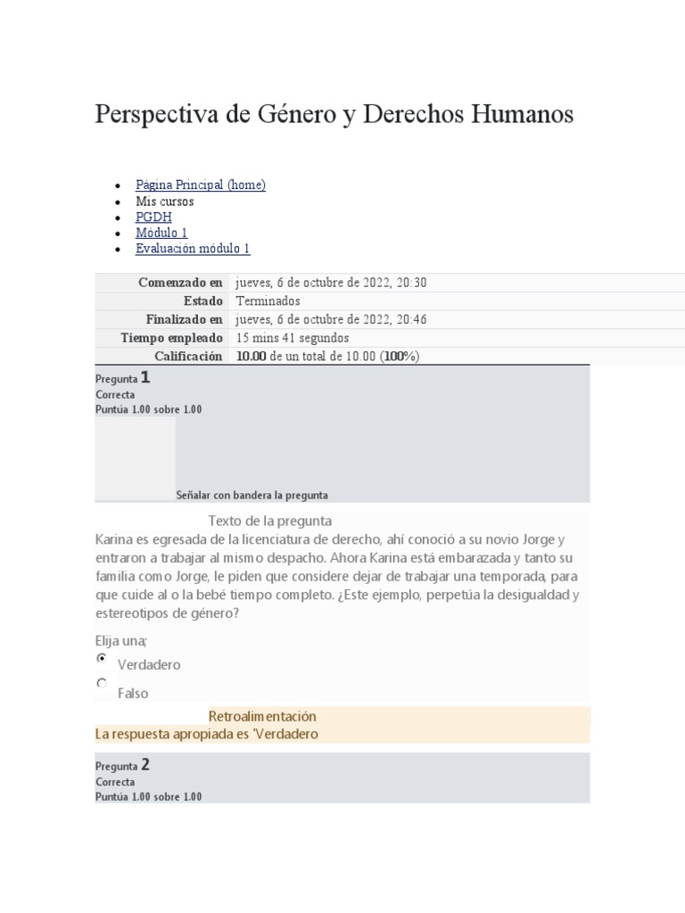 Modulo 1 - Perspectiva de Género y Derechos Humanos | PDF
