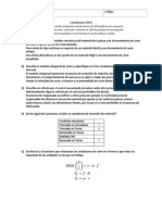 Cuestionario y ejercicio sobre condiciones de corte y durabilidad de herramientas